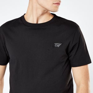 Paper Plane Unisex Embroidered T-Shirt - Black