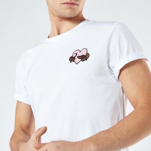 Sausage Dog Love Heart Unisex Embroidered T-Shirt - White