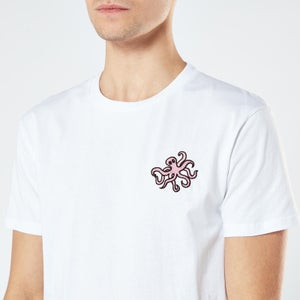 Octopus Unisex Embroidered T-Shirt - White