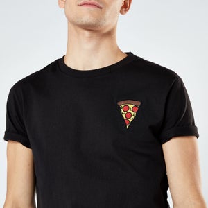 Pizza Unisex Embroidered T-Shirt - Black