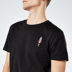 Rocket Unisex Embroidered T-Shirt - Black