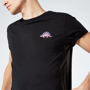 Stegosaurus Unisex Embroidered T-Shirt - Black