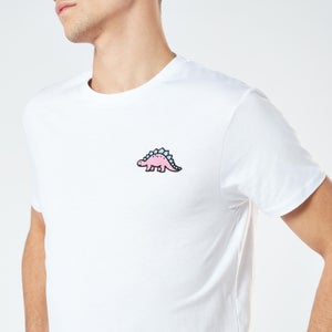Stegosaurus Unisex Embroidered T-Shirt - White