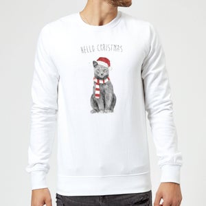 Balazs Solti Hello Christmas Cat Sweatshirt - White
