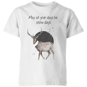 Balazs Solti May All Your Days Be Snow Days Kids' T-Shirt - White