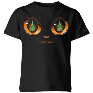 Tobias Fonseca Xmas Cat Attack Kids' T-Shirt - Black