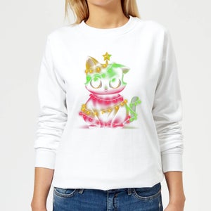 Tobias Fonseca Meow Catmas Lights Women's Sweatshirt - White