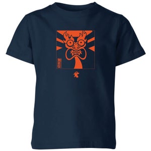 T-Shirt Samurai Jack Aku Kanji - Blu Navy - Bambini