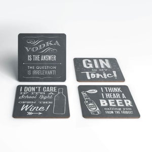 Chalkboard Alcohol Coaster Set