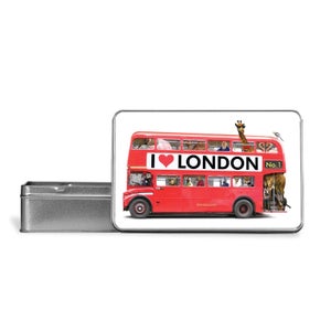 I Love London Bus Metal Storage Tin