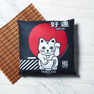 Ramen Lucky Cat Square Cushion