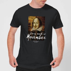 Every Month Is Movember Shakespeare T-Shirt - Black