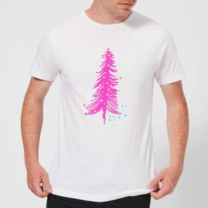Pink Christmas Tree Men's T-Shirt - White