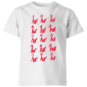 Ho Ho Ho Repetitive Kids' T-Shirt - White