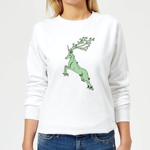 Green Rudolph Women's Sweatshirt - White
