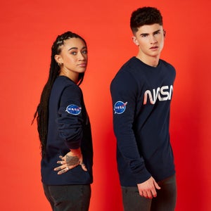 NASA Metallic Logo Unisex Sweatshirt - Navy Blau