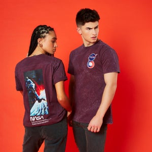 NASA Soyuz Chest Unisex T-Shirt - Burgundy Acid Wash