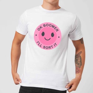 Ok Boomer Pink Smile Men's T-Shirt - White