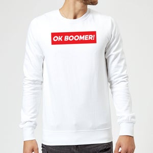 Ok Boomer! Block Sweatshirt - White