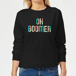 Ok Boomer Colourful Women's Sweatshirt - Black