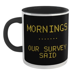 Family Fortunes Mornings .... Our Survey Said Mug - White/Black