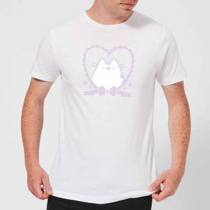 Pusheen Decorative Love Heart Frame Men's T-Shirt - White