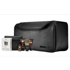 GilletteLabs Saffiano Leather Washbag and Art of Shaving Travel Kit