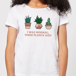 I Was Normal Three Plants Ago Illustration Women's T-Shirt - White