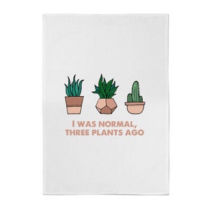 I Was Normal Three Plants Ago Illustration Cotton Tea Towel