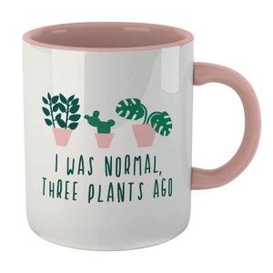 I Was Normal Three Plants Ago Mug - White/Pink