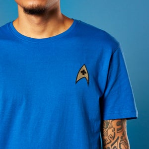 EmbroideRot Medic Badge Star Trek T-shirt - Royales Blau