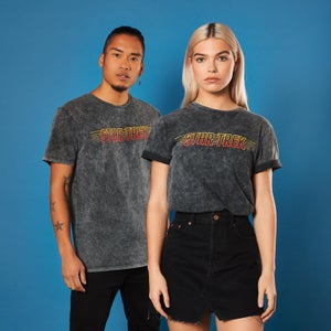 Retro Star Trek Title T-Shirt - Black Acid Wash