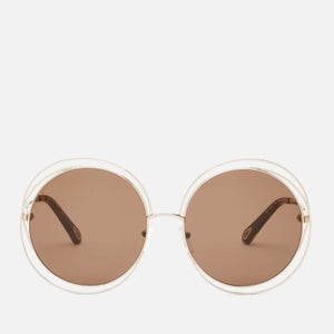 Chloé Women's Carlina Round Frame Sunglasses - Gold/Brown
