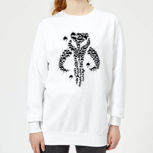 The Mandalorian Blaster Skull Women's Sweatshirt - White