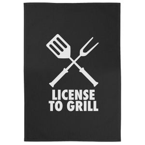 Licensed To Grill Cotton Black Tea Towel