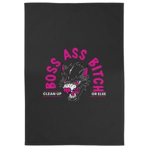 Boss Ass Bitch Cotton Black Tea Towel