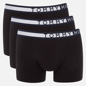 Tommy Hilfiger Men's 3-Pack Statement Waistband Trunks - Black