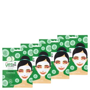 yes to Cucumber Calming Paper Single Use Mask (Pack of 4)