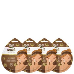 yes to Coconut Moisturizing Mud Single Use Mask (Pack of 4)