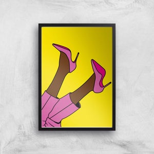 Pink Heels Lifted Giclée Art Print