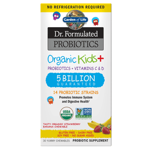 Microbioma Organic Kids + - Fresa y plátano - 30 tabletas masticables