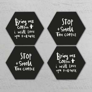 Bring Me Coffee Hexagonal Coaster Set