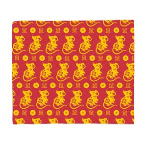 Year Of The Rat Pattern Fleece Blanket