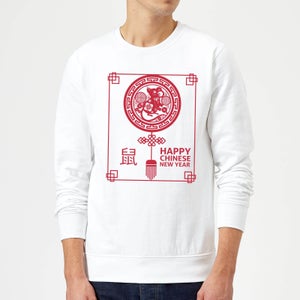 Happy Chinese New Year Red Sweatshirt - White