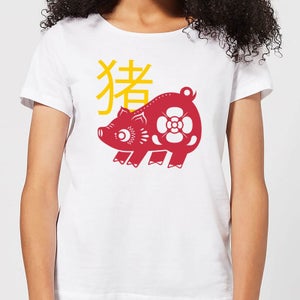Chinese Zodiac Pig Women's T-Shirt - White