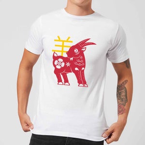 Chinese Zodiac Goat Men's T-Shirt - White
