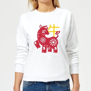 Chinese Zodiac Ox Women's Sweatshirt - White