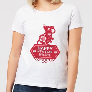 Happy New Year Symbol Red Women's T-Shirt - White