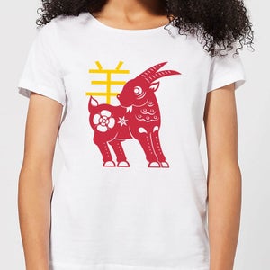 Chinese Zodiac Goat Women's T-Shirt - White