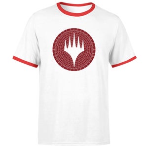 Magic: The Gathering Theros: Beyond Death Planeswalker Symbol Unisex Ringer T-Shirt - White/Red